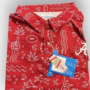 Columbia Alabama Crimson Tide Crimson Super Slack Button Down Shirt size XXL New